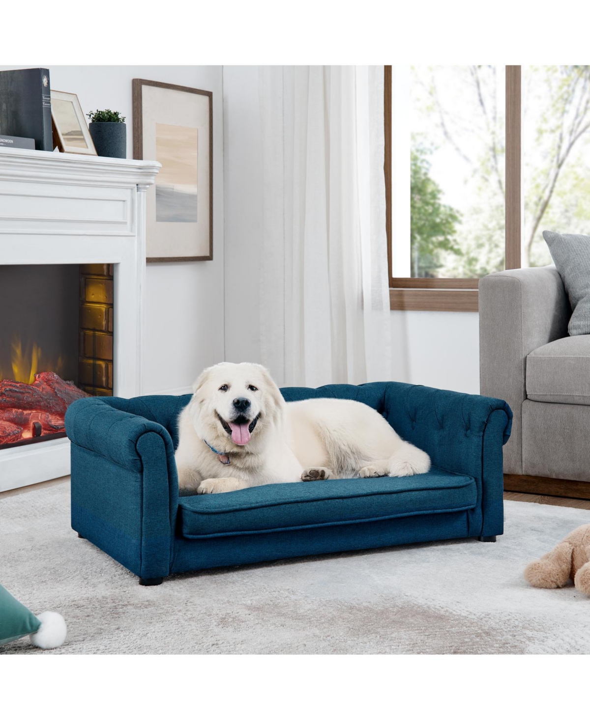 Elegant Elevated Dog Bed - Blue - Blue