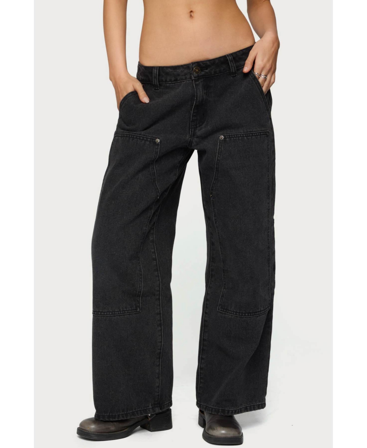 Women's Ayla Low Rise Carpenter Jeans - Black-washed