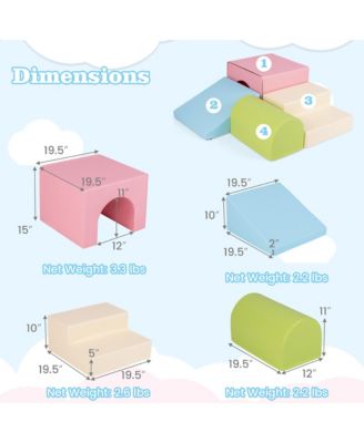 Toddler Climb and Crawl Activity Playset Blocks w/ Waterproof PU Cover EPE Foam