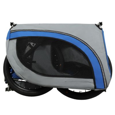 Large Folding Bike Trailer for Dogs – 120LB Capacity, All-Terrain Pet Carrier, Gray + Blue