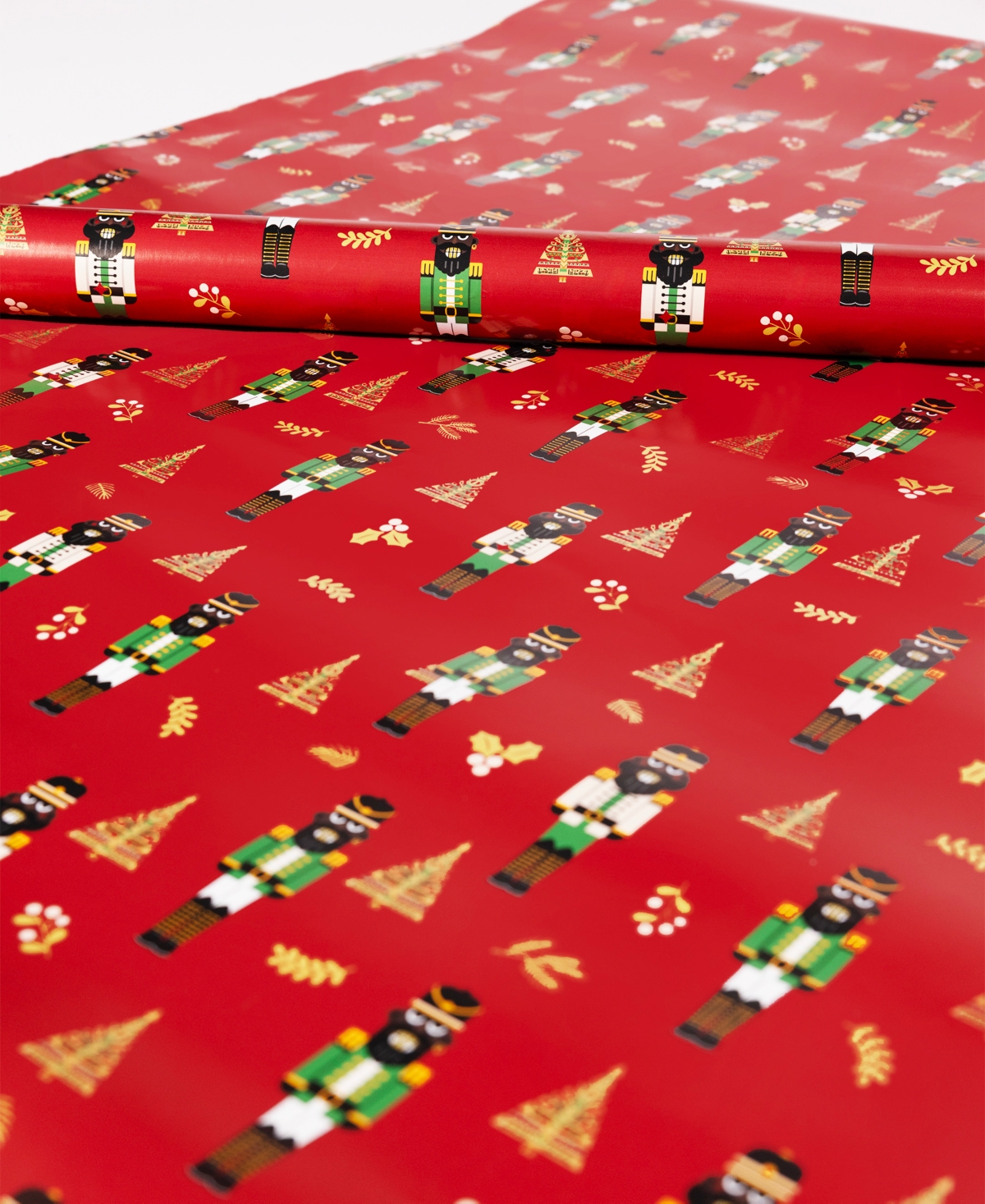 Black Paper Party Nutcracker Gift Wrap In Multi