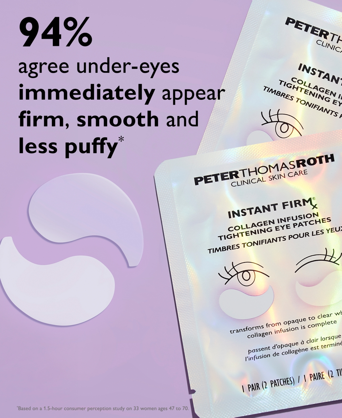 Peter Thomas Roth Instant Firmx Collagen Infusion Tightening Eye Patches, 8 Pairs In Transparent