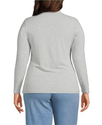 Plus Size Lightweight Jersey Long Sleeve Turtleneck