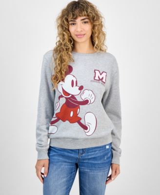 Disney - Juniors' Collegiate Mickey Cotton Crewneck Sweatshirt