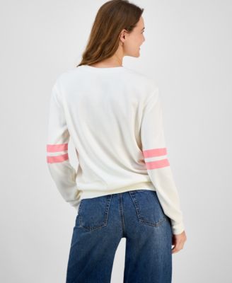 Juniors' Hello Kitty Bow Cotton Crewneck Sweatshirt