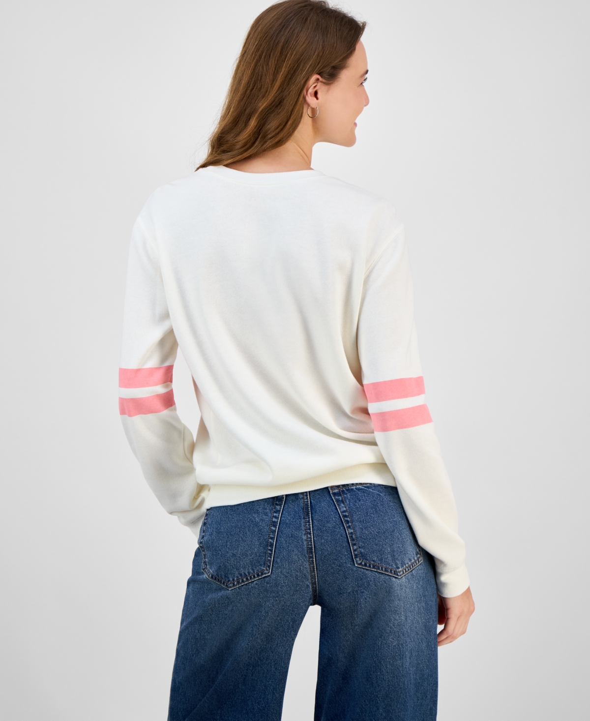 Love Tribe Juniors' Hello Kitty Bow Cotton Crewneck Sweatshirt