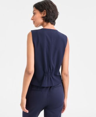 Women's Stretch Crepe Button-Front Vest