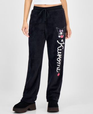 Juniors' Kuromi Plush Fleece Graphic Sweatpants