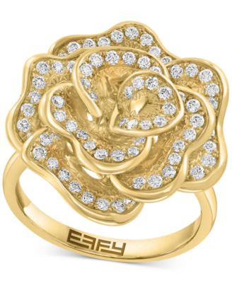 EFFY Collection - Diamond Rose Flower Statement Ring (5/8 ct. t.w.) in 14k Gold