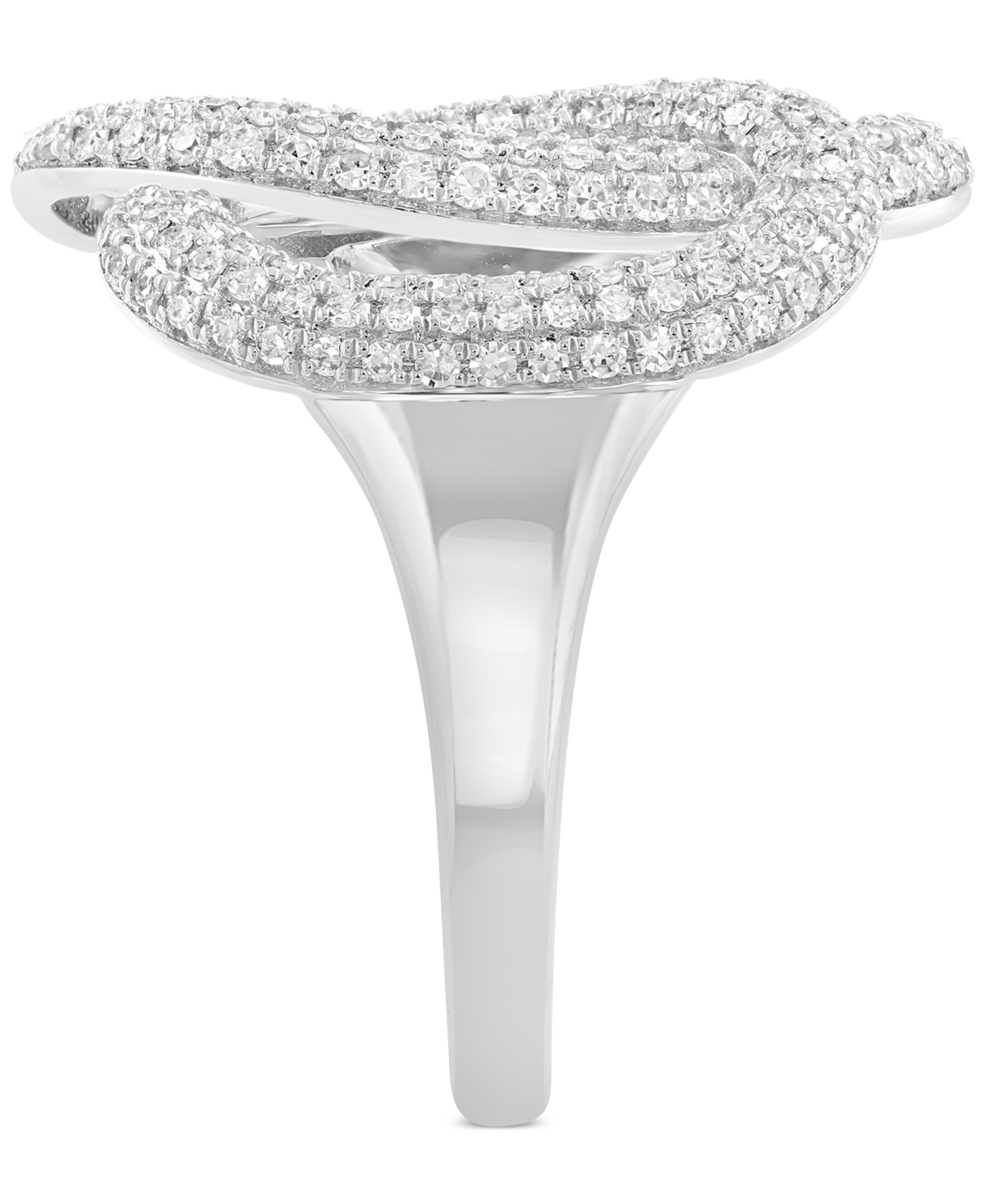 Effy Collection Effy Diamond Pave Interlocking Oval Circle Ring (5/8 Ct. T.w.) In 14k White Gold In Gold