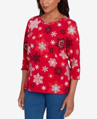 Petite Snowflake Embellished Top