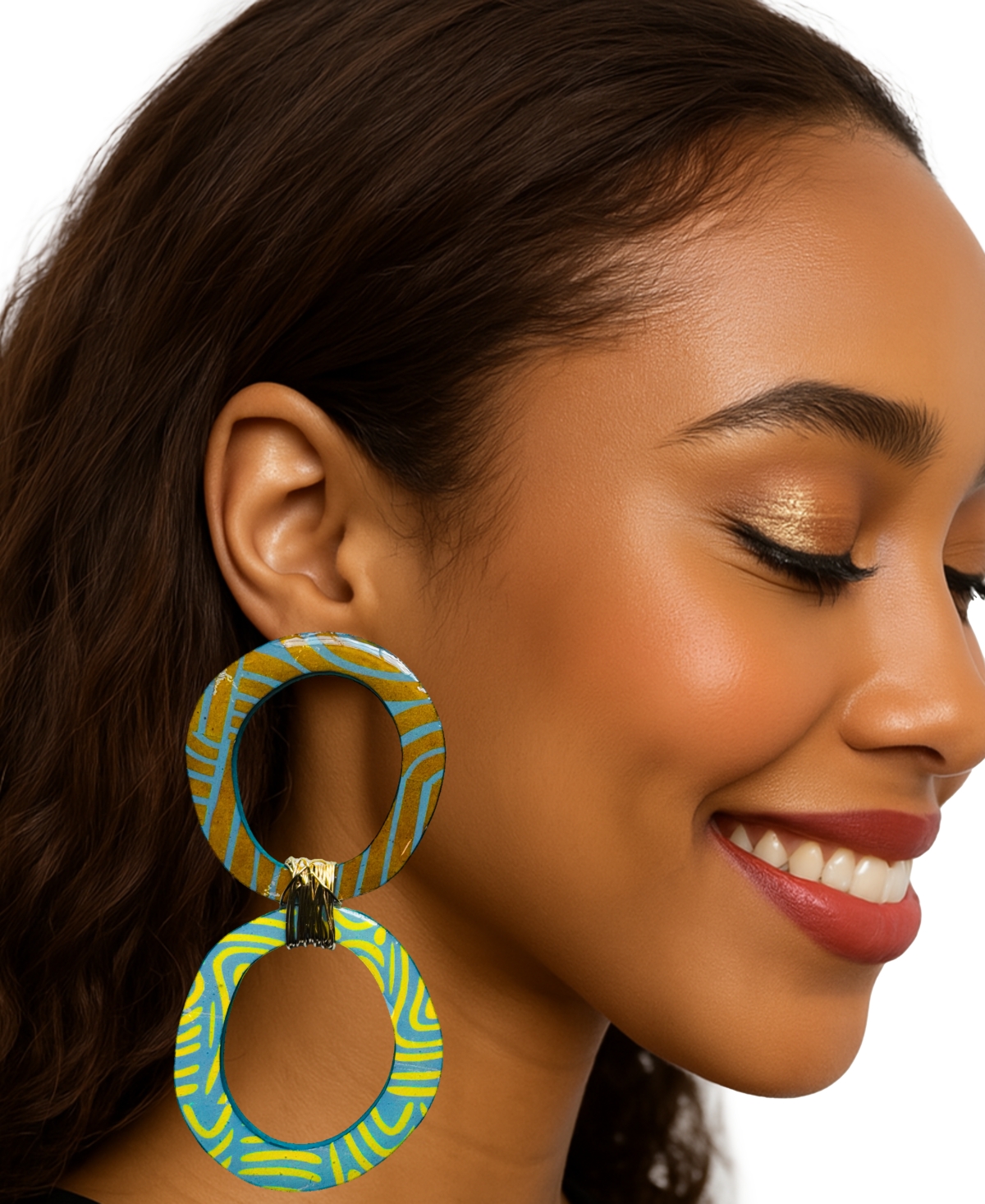 Swanky Designs Talulla Dangles Sculptural Earrings In Blue