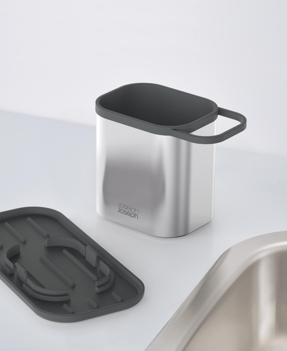 Joseph Joseph Duo Stainless Steel Sink Tidy In Silver