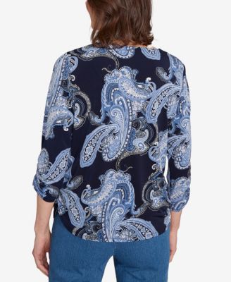 Petite Paisley Foil Top