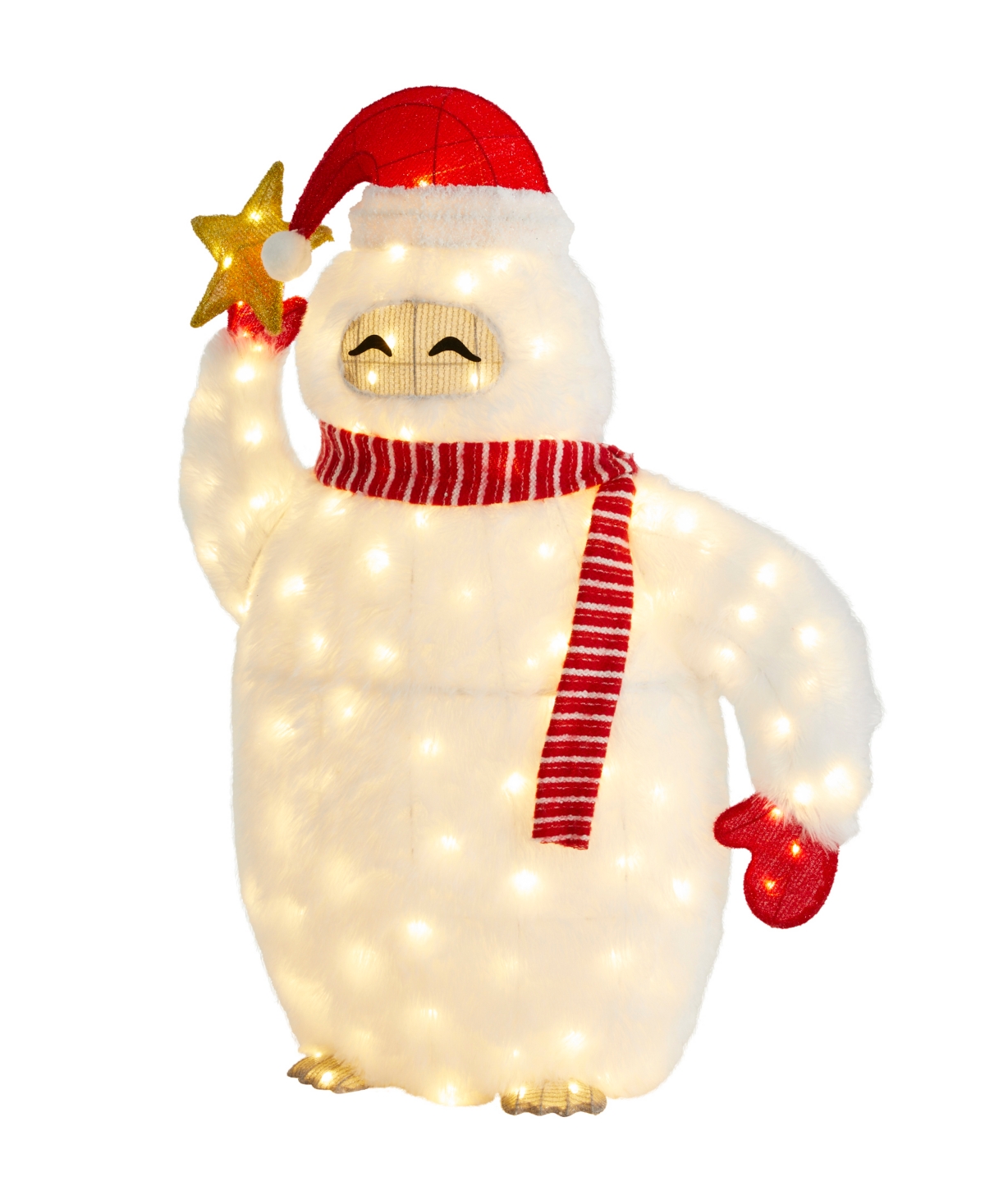Glitzhome 42" Lighted Fabric Christmas 3d Yeti Outdoor Decor In Multi