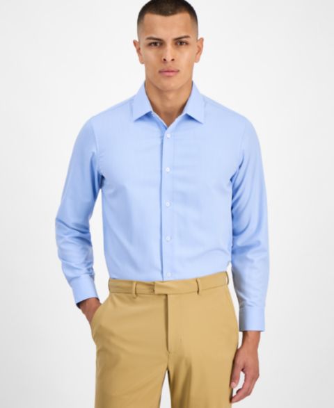Мужская рубашка Tom Baine Four Way Stretch Geo Print Button Down Dress Shirt, цвет: Синий