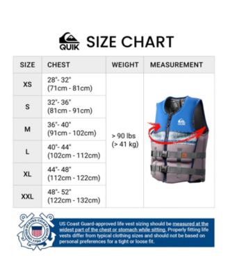 Quiksilver Men's Life Vest, USCG & Transport Canada Approved PFD Life Jacket