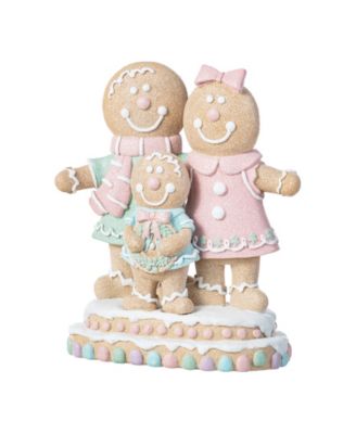 10.25" Resin Christmas Gingerbread Man Family Figurine