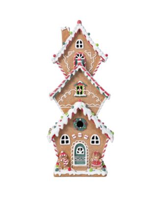 18.5" Lighted Resin Christmas Gingerbread House Figurine