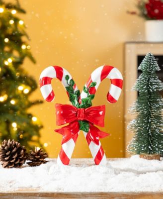 10" Resin Christmas Candy Cane Figurine