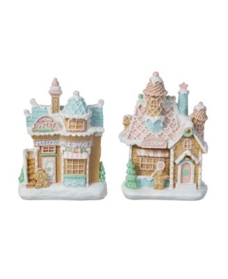 Resin Christmas Macaron Village, Set of 2