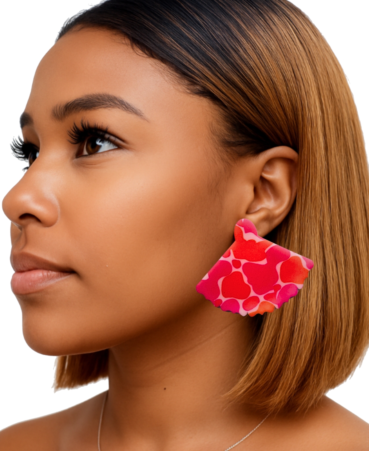 Swanky Designs Liora Mini Fan Stud Earrings In Pink
