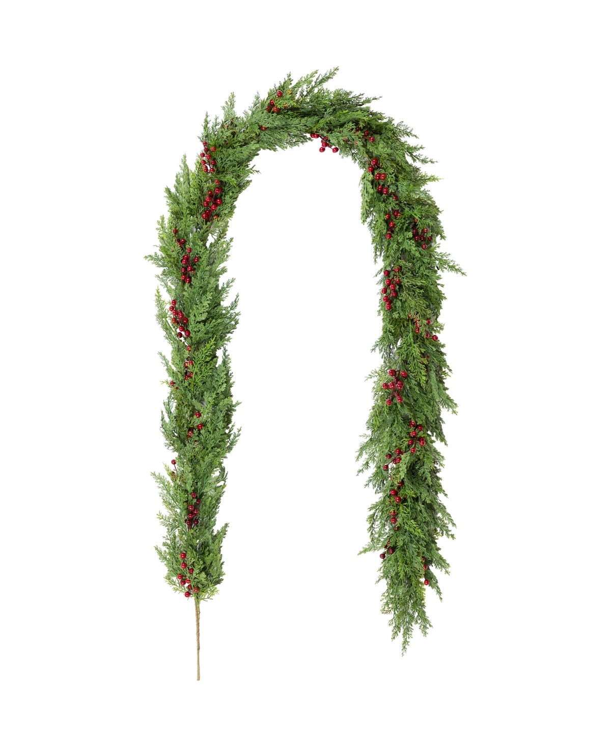 9 ft Polyethylene Christmas Dripping Cedar Garland with Berries - Multi