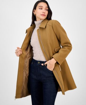 Women's Collared Zip-Front Coat