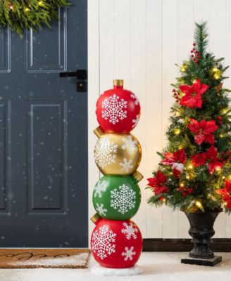 36.25" Resin Christmas Stacked Ornament Porch D&eacute;cor