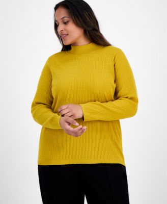 Jones New York - Plus Size Sutton Long-Sleeve Mock-Neck Top