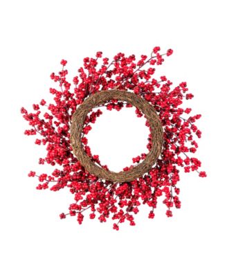 25" Plastic Christmas Berries Wreath