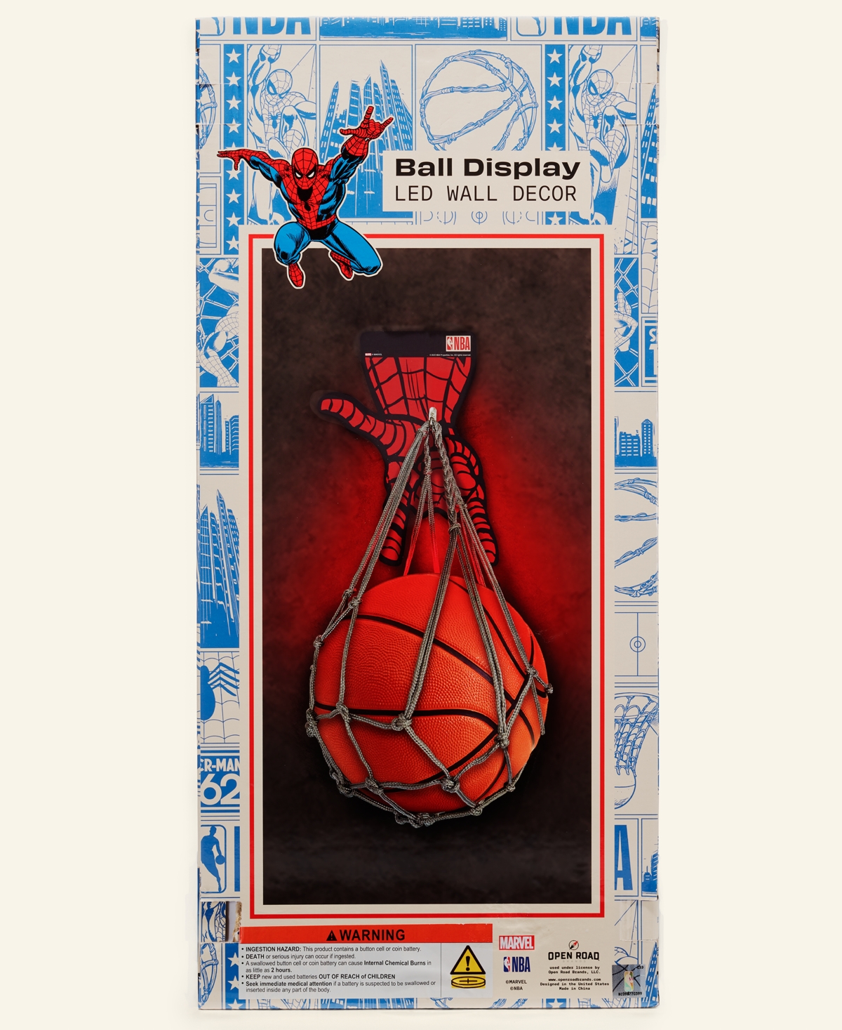 Marvel | Nba | Macy's Spider-Man Led Light Hook & Net Basketball Holder, Macy's Exclusive