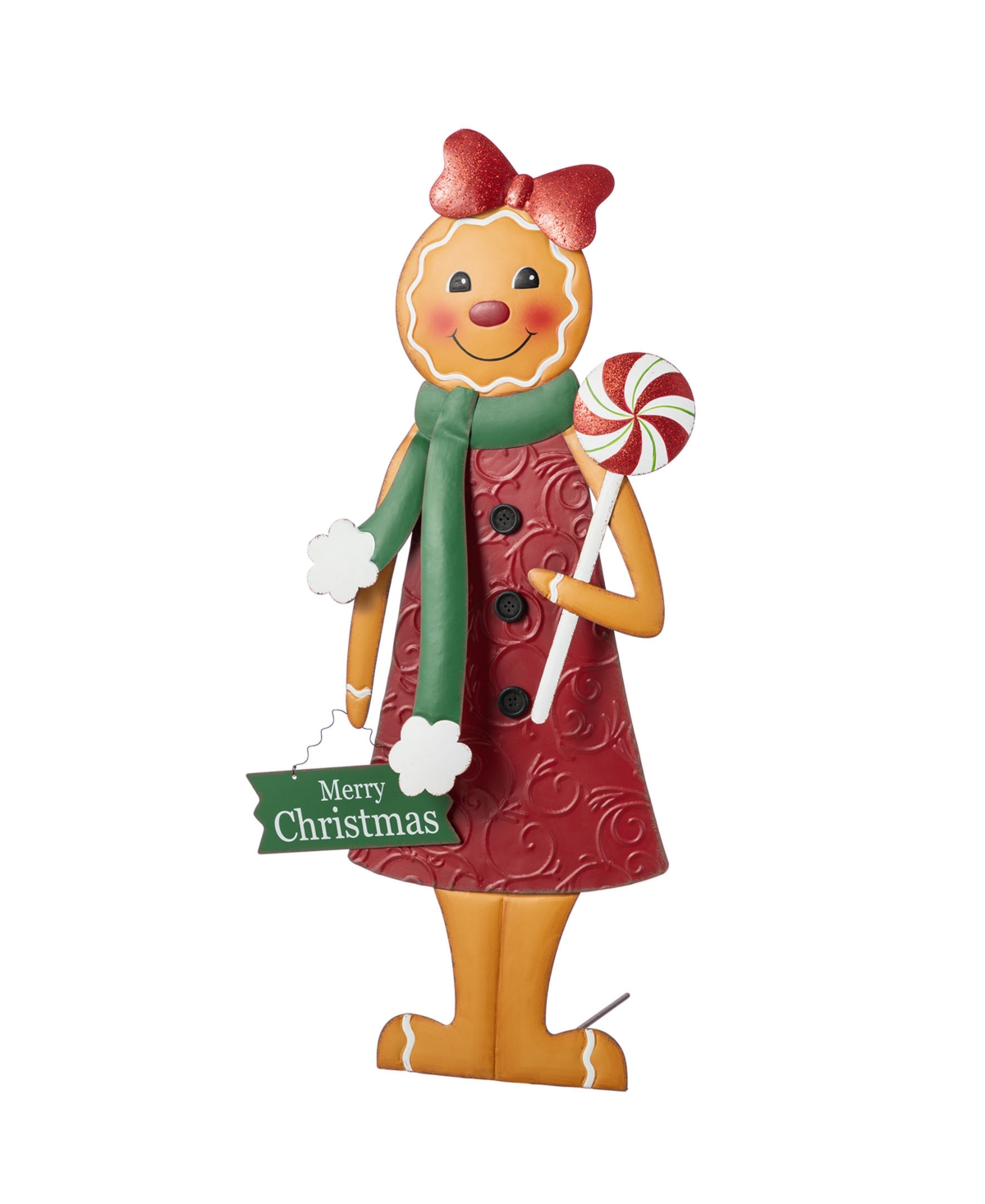 36" Metal Christmas Gingerbread Man Yard Stake - Multi