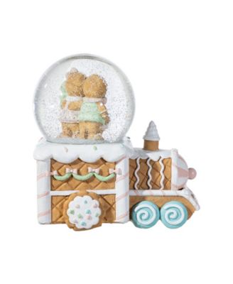 100mm Resin Christmas Musical Snowflakes Gingerbread Family Train Water Globe