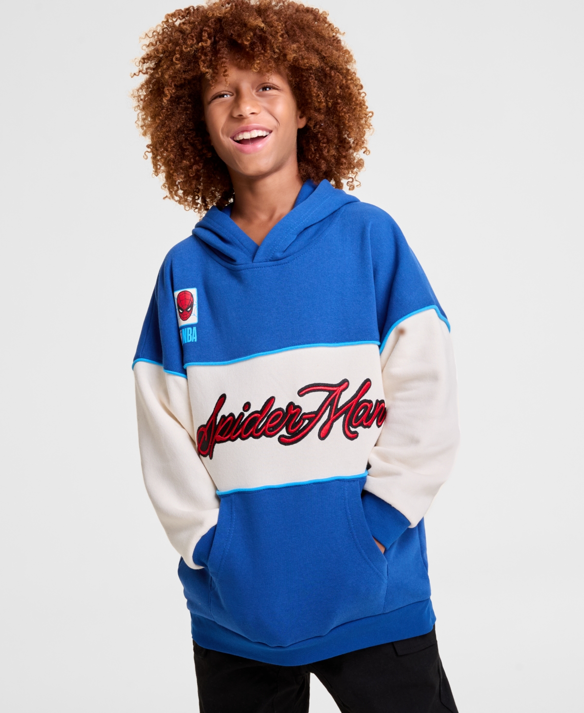 Macy's Marvel X Nba Kids Spider-man Hoodie, Macy's Exclusive In Blue