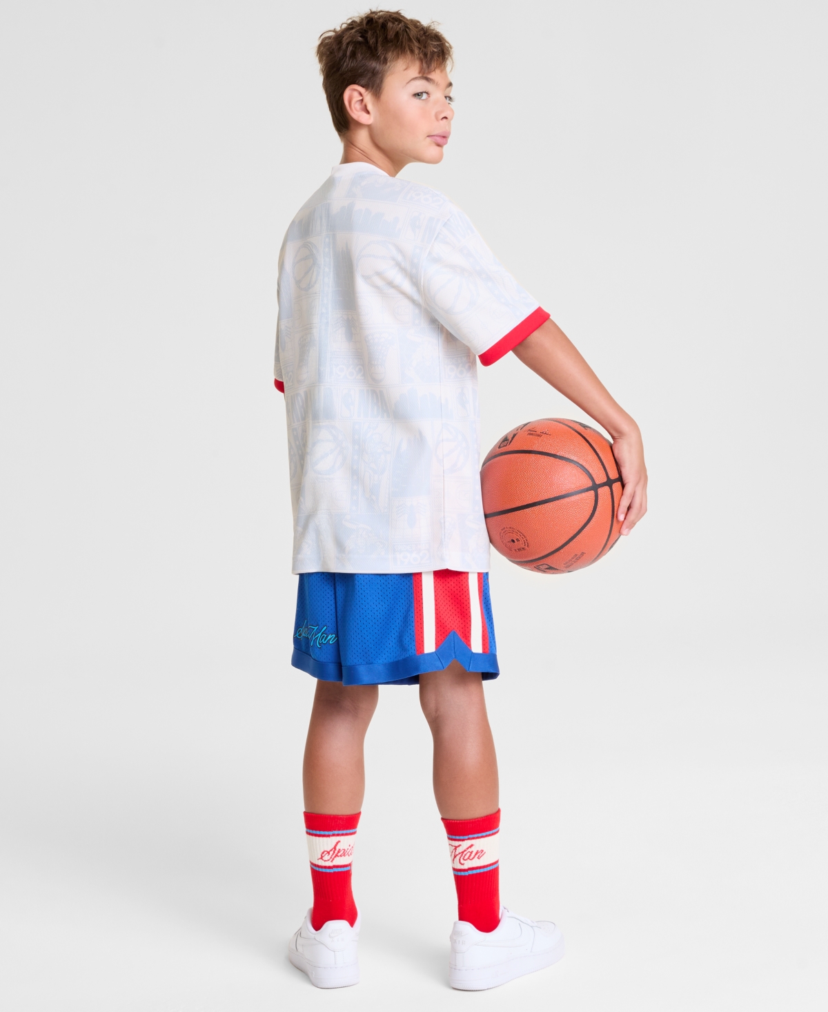 Macy's Marvel X Nba Kids Spider-man 1962 Printed Short Sleeve Jersey, Macy's Exclusive In White