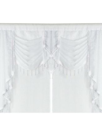 Ultra Glam Beaded Sparkly Sheer Window in a Bag Curtain Set - 58 in. W x 84 in. L, Rose