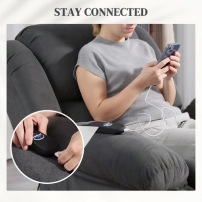 1-Pc PU Leather Power Lift Recliner with Vibration Massage and Heat – Recliner Chair