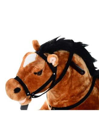 Plush Toddlers Spring Rocking Horse with Realistic Sounds,