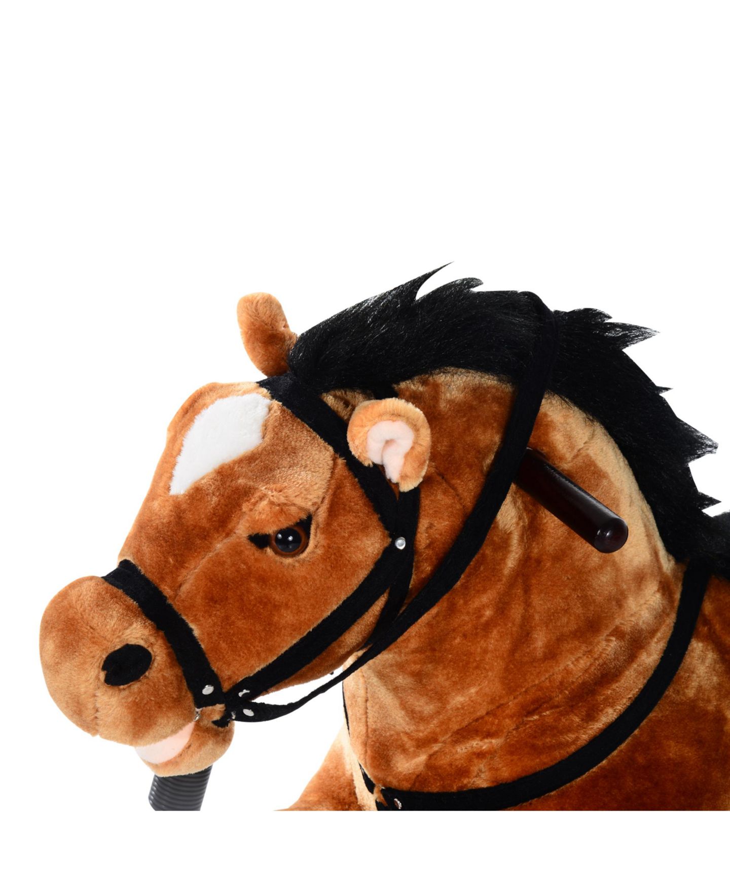 Детская мягкая игрушка Qaba Plush Spring Rocking Horse with Realistic Sounds, 39.25"L x 23.5"W x 32.75"H, 132 lb. Capacity, Ages 3+ — фото 8