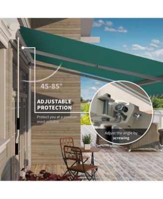 13' x 8' Manual Retractable Awning Sunshade Shelter,