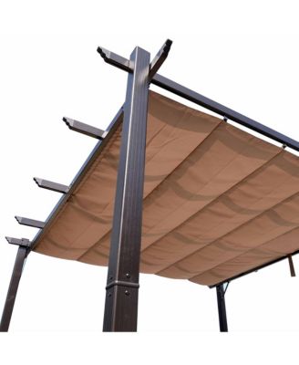 10' x 10' Pergola with Retractable Shade Canopy, Aluminum,