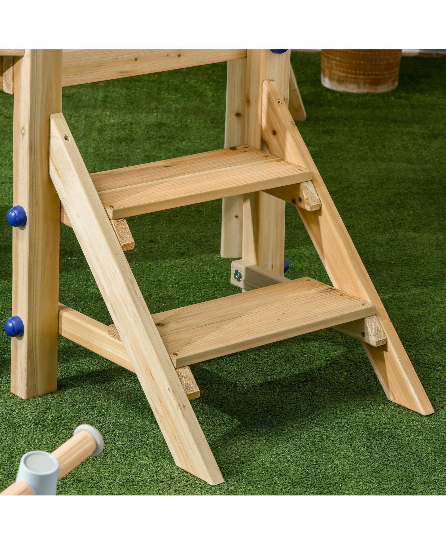 Детский игровой набор Outsunny 3 in 1 Wooden Outdoor Playset with Baby Swing Seat, Toddler Slide, Captain's Wheel & Telescope, Ages 1.5-4 — фото 8