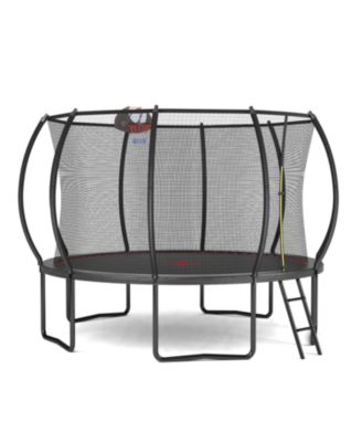12FT trampoline Pumpkin- ladder-Black Red