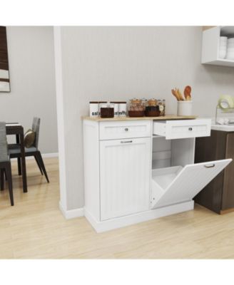 CASAINC E1 MDF Two Drawers and Dual Compartments for Kitchen Waste Storage Tilt-Out Trash Cabinet