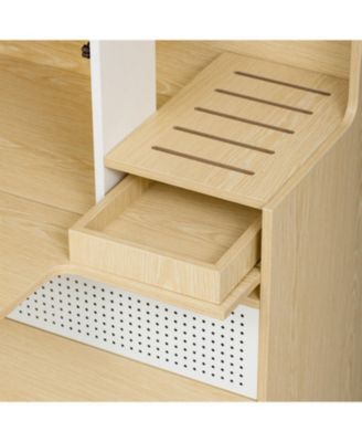 Furniture Style Multi-use Cat litter box house With 2 flip-down door