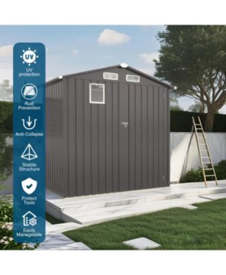 6X3.5FT Metal Outdoor Storage Shed, Gray