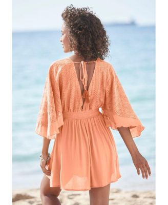 Women's Flowy Lace Cover up Beach Dress