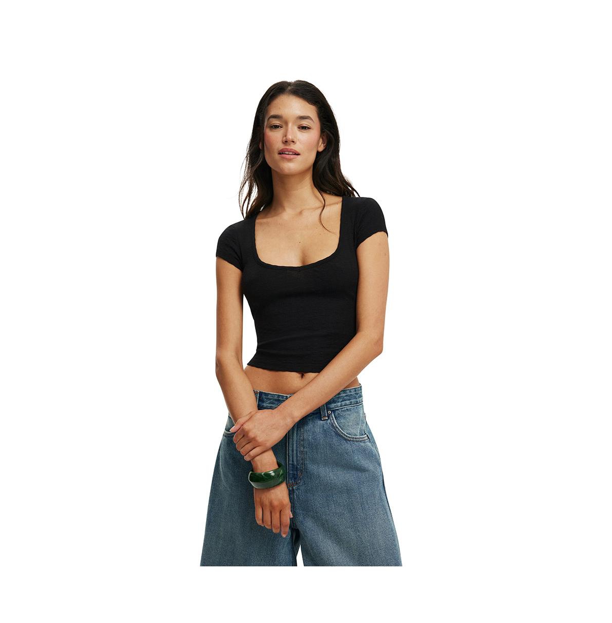 Women's Hailey Textured Short Sleeve - Rich plum