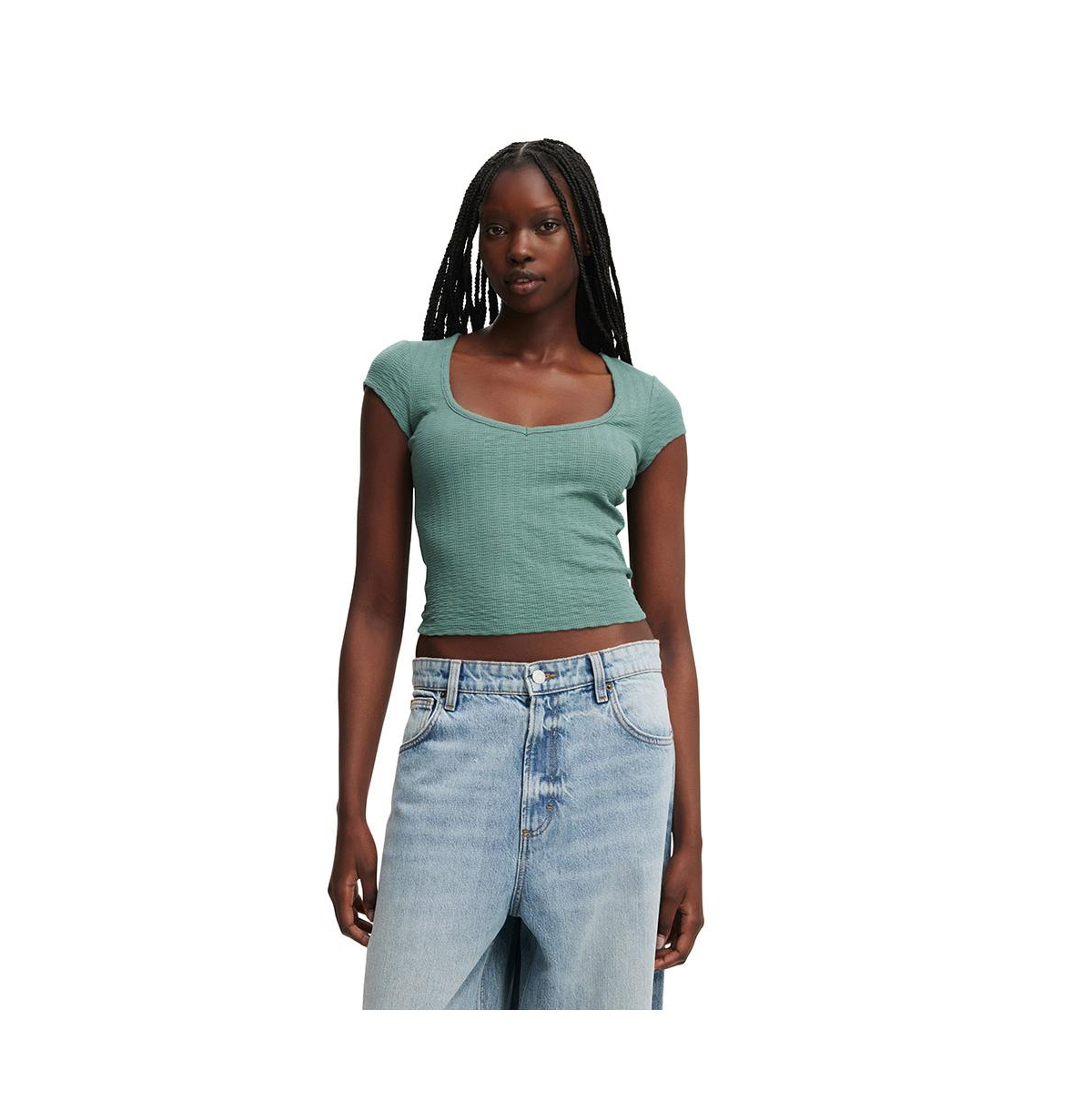 Women's Hailey Textured Short Sleeve - Rich plum